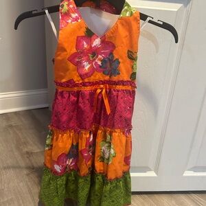 Girls size 6 floral halter dress with beautiful colors